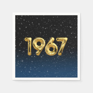 Servilleta De Papel Globos De Cumpleaños 1967 En Las Estrellas