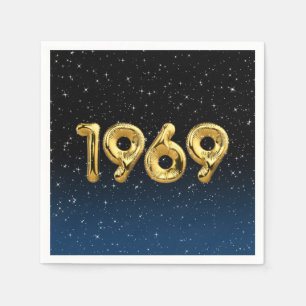 Servilleta De Papel Globos de cumpleaños 1969 en servilletas de estrel