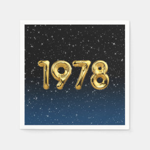 Servilleta De Papel Globos de cumpleaños 1978 en estrellas