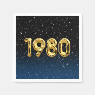 Servilleta De Papel Globos de Cumpleaños 1980 en Servilletas de Estrel