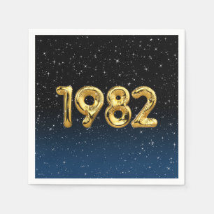 Servilleta De Papel Globos De Cumpleaños 1982 En Las Estrellas