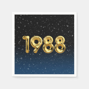 Servilleta De Papel Globos de cumpleaños 1988 en servilletas de estrel