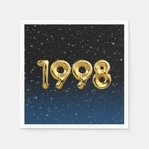 Servilleta De Papel Globos de cumpleaños 1998 en estrellas