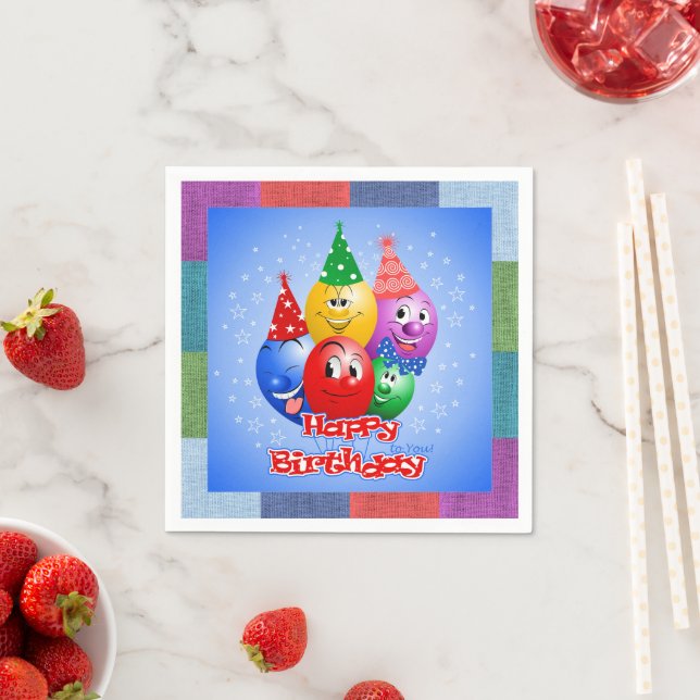 Servilleta De Papel Globos de Cumpleaños Alegres (In situ)