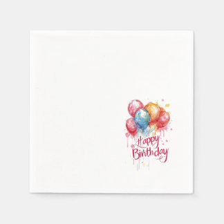 Servilleta De Papel Globos de cumpleaños coloridos Feliz cumpleaños pa