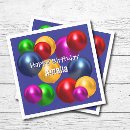 Servilleta De Papel Globos de cumpleaños divertidos personalizados