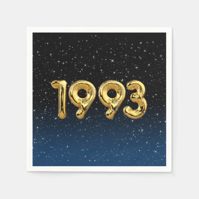 Servilleta De Papel Globos De Cumpleaños En 1993 En Las Estrellas (Anverso)