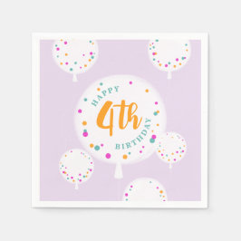 Servilleta De Papel Globos de cumpleaños servilletas lilac personaliza