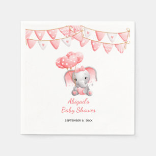 Servilleta De Papel Globos de elefante rosa para baby shower