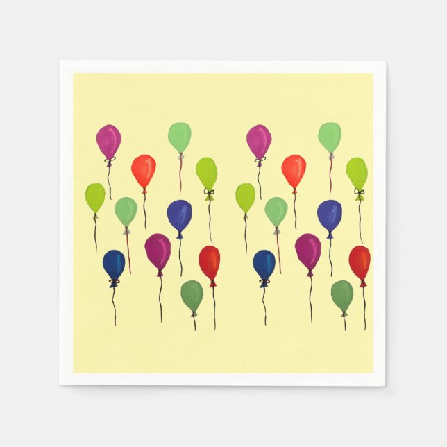 Servilleta De Papel Globos de fiesta coloridos (Anverso)