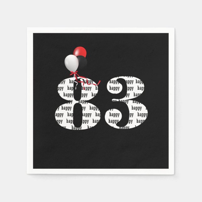 Servilleta De Papel Globos de fiesta de cumpleaños 83 (Anverso)
