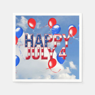 Servilleta De Papel Globos de fiesta del 4 de julio en el cielo
