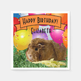 Servilleta De Papel Globos de Fiestas de cerdo de Guinea con nombre de