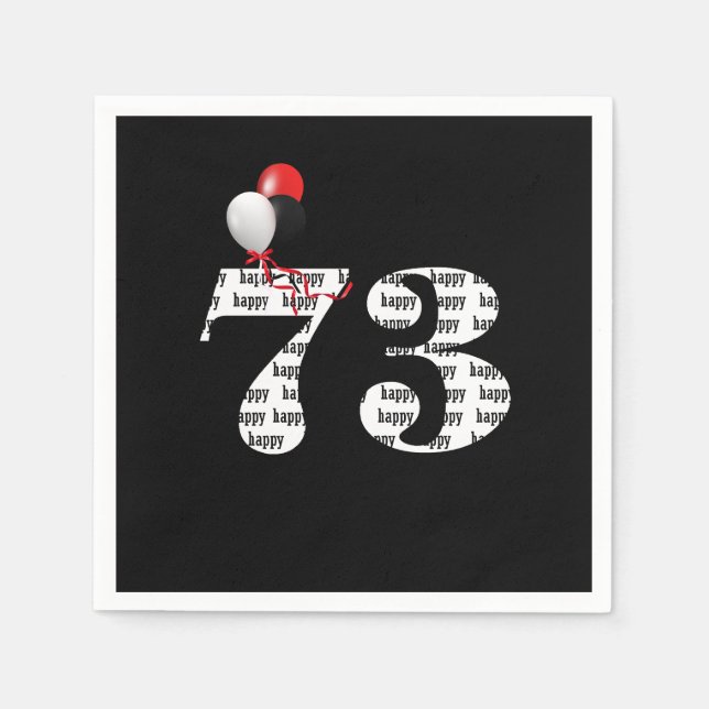 Servilleta De Papel Globos de la fiesta de cumpleaños 73 (Anverso)