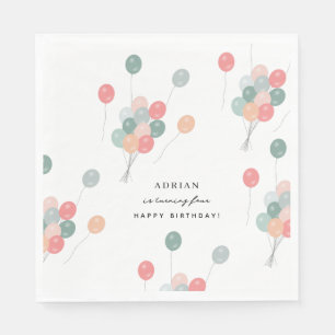 Servilleta De Papel Globos de la fiesta de cumpleaños del Pastel color