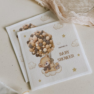 Servilleta De Papel Globos de osito de peluche beige marrón