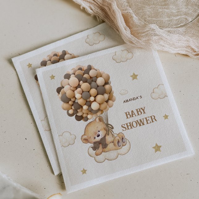 Servilleta De Papel Globos de osito de peluche beige marrón (Subido por el creador)
