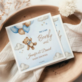 Servilleta De Papel Globos de osito de peluche marrón azulados para ba