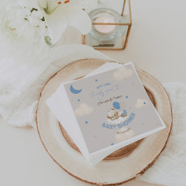 Servilleta De Papel Globos de oso azul para baby shower de niño