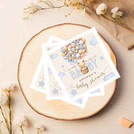 Servilleta De Papel Globos de oso Bearly Wait Baby Boy Shower