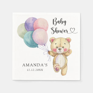 Servilleta De Papel Globos de oso de peluche - Baby Shower