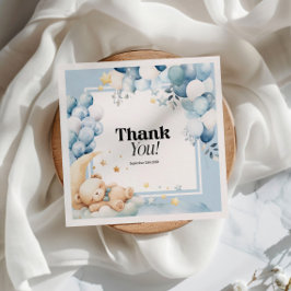 Servilleta De Papel Globos de osos azules de Baby Shower Napkins