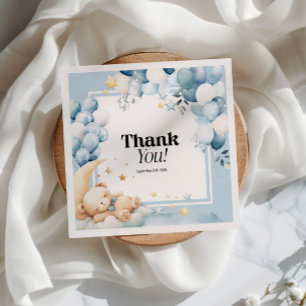 Servilleta De Papel Globos de osos azules de Baby Shower Napkins