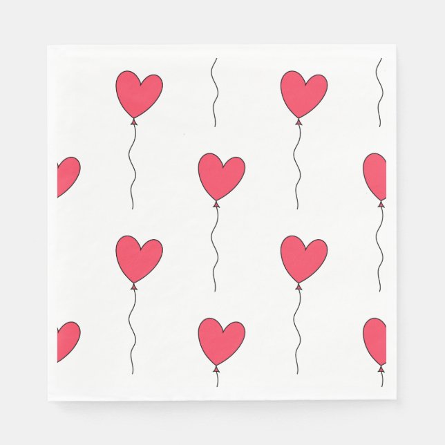 Servilleta De Papel Globos del corazón (Anverso)