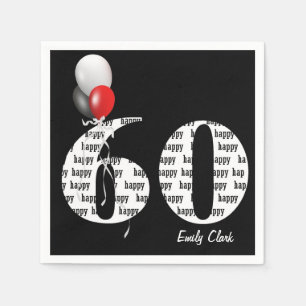 Servilleta De Papel globos para fiesta de cumpleaños 60