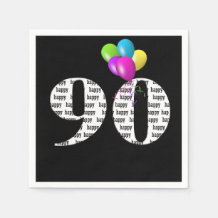 Servilleta De Papel globos para fiesta de cumpleaños 90