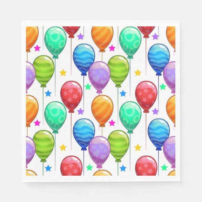Servilleta De Papel Globos para una fiesta de celebración (Anverso)