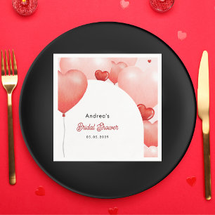 Servilleta De Papel Globos rosados rojos de San Valentín para la ducha