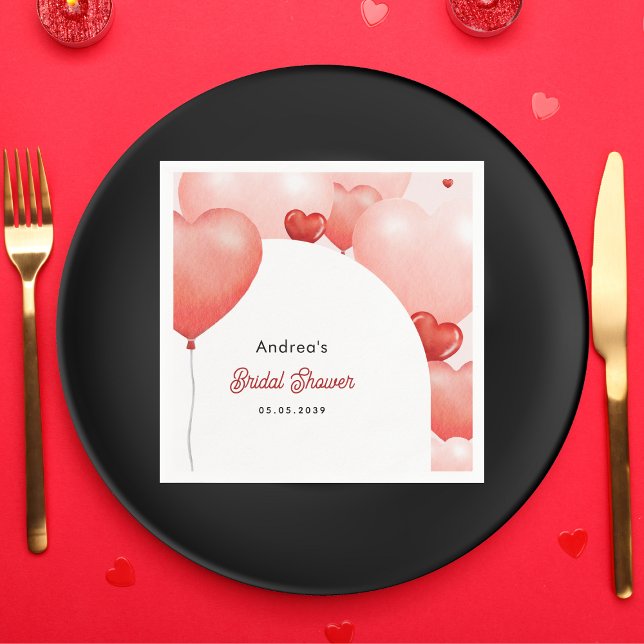 Servilleta De Papel Globos rosados rojos de San Valentín para la ducha (Subido por el creador)