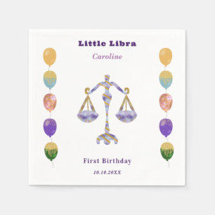 Servilleta De Papel Globos y Artísticos para Cumpleaños de Libra Zodia
