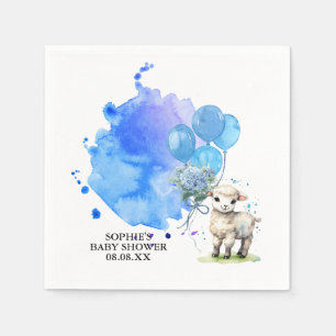 Servilleta De Papel Glóbulo azul dulce de cordero pequeño