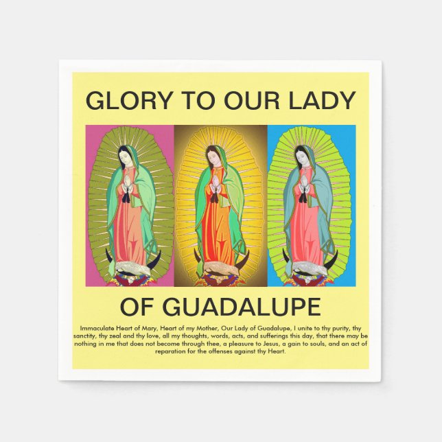 Servilleta De Papel gloria a nuestra dama de guadalupe (Anverso)