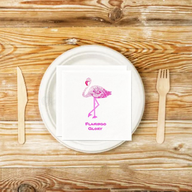 Servilleta De Papel Gloria de los flamencos (These Flamingo Glory Paper Napkins go along with the matching paper plates!)