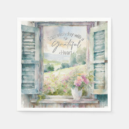 Servilleta De Papel Glorioso acuarela floral ventana