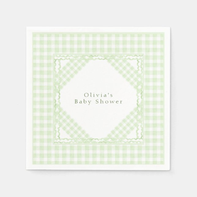 Servilleta De Papel Glorioso Green Gingham (Anverso)