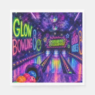 Servilleta De Papel Glow Bowling Acuarela Fiesta de Cumpleaños Adolesc