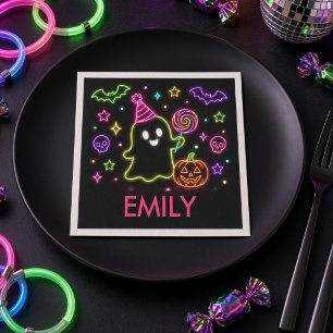 Servilleta De Papel Glow Spooky Personalizado Neon Fantasma Halloween