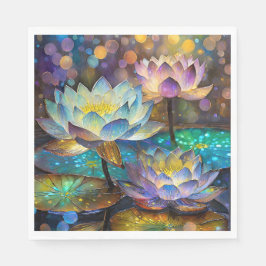 Servilleta De Papel Glowing Lotus Flowers Trio