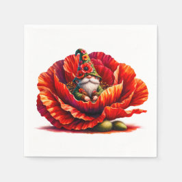 Servilleta De Papel Gnome de jardín de acuarela caprichosa