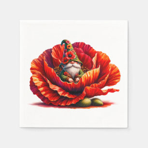 Servilleta De Papel Gnome de jardín de acuarela caprichosa