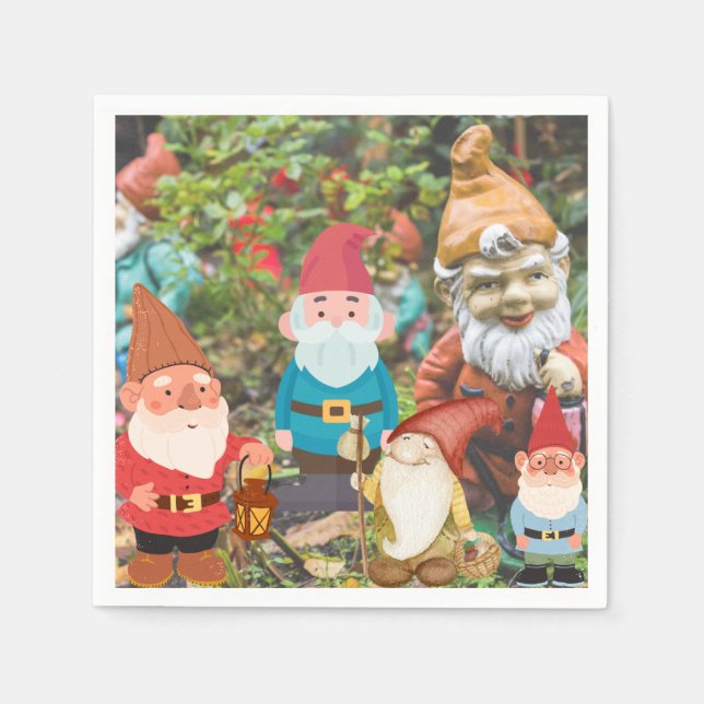 Servilleta De Papel Gnome Garden (Anverso)
