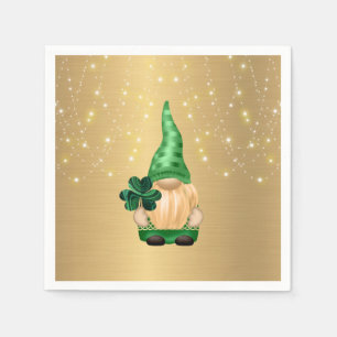 Servilleta De Papel Gnome Gold Lights Shamrock St Patricks Day