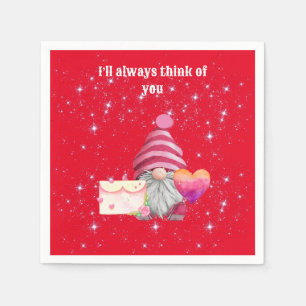 Servilleta De Papel Gnome in love with rainbow heart