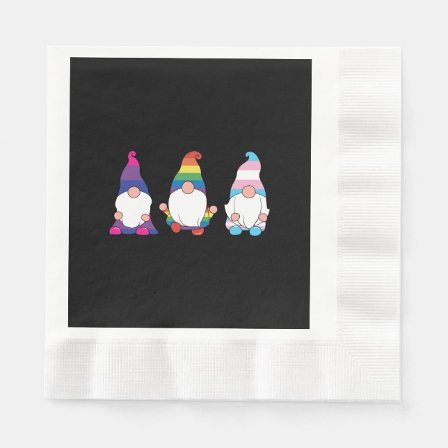 Servilleta De Papel Gnome LGBTQ Bisexual aliado transsexual (Anverso)