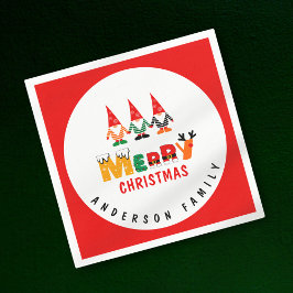 Servilleta De Papel Gnomes extravagantes Navidades coloridos