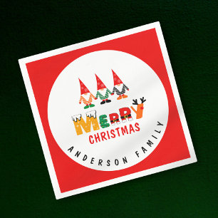 Servilleta De Papel Gnomes extravagantes Navidades coloridos